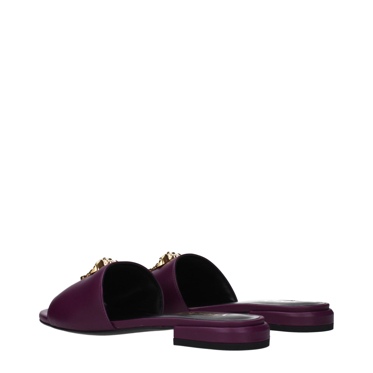 Purple Leather Slippers