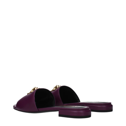 Purple Leather Slippers