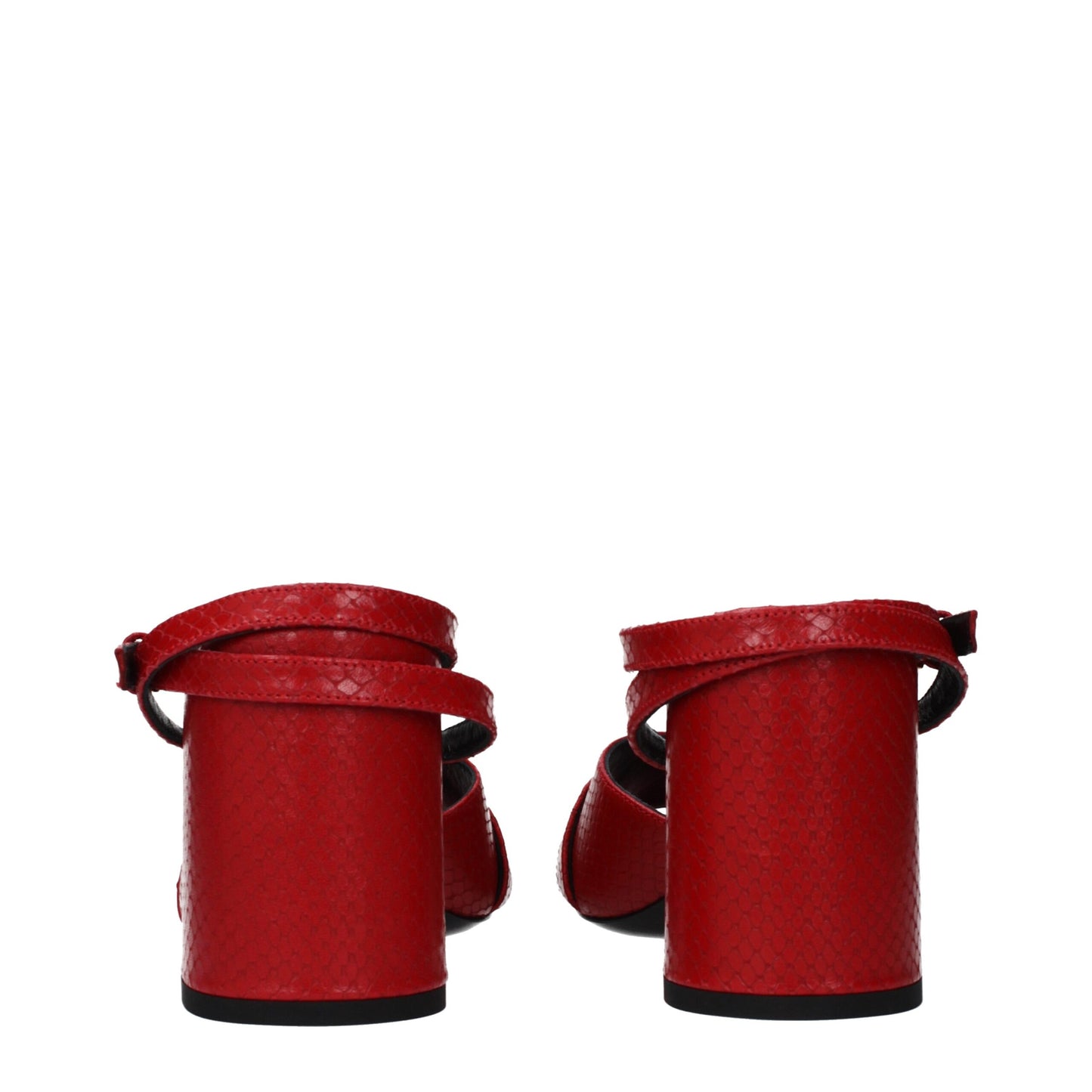 Red Leather Platform Sandals