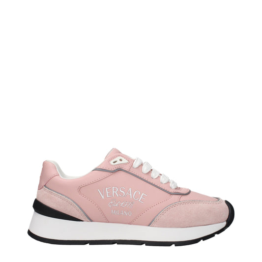 Pink Leather Low Top Sneakers