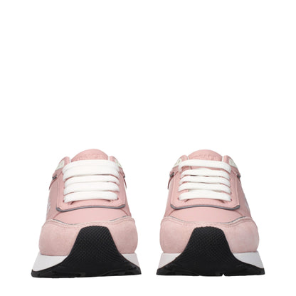 Pink Leather Low Top Sneakers