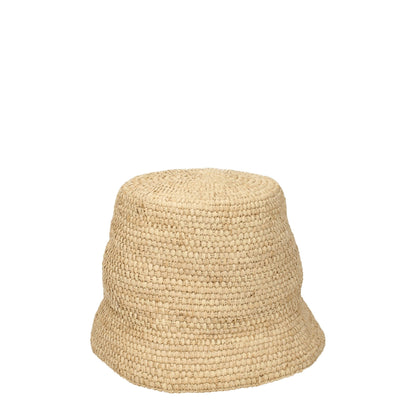Beige Raffia Bucket Hat