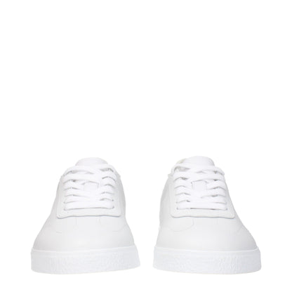 White Leather Low Top Sneakers