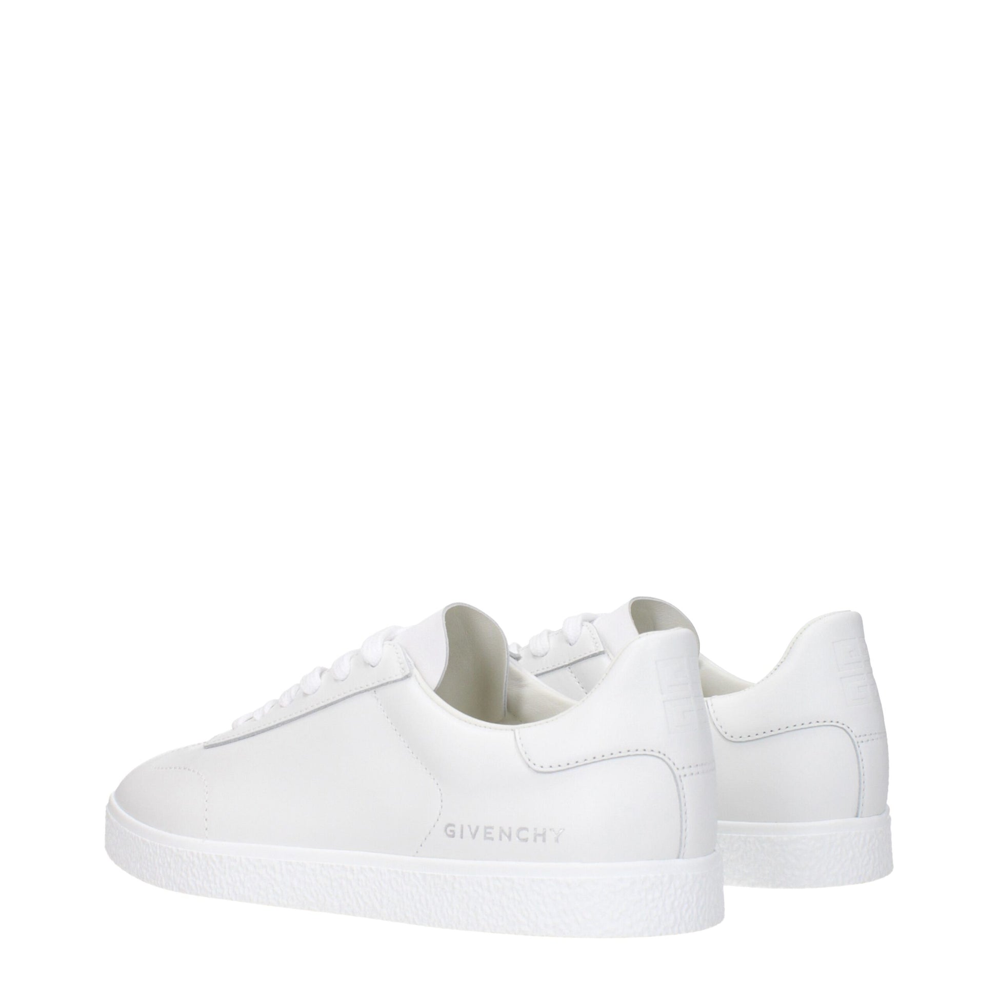White Leather Low Top Sneakers