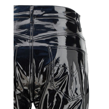 Black Polyethylene Casual Pants