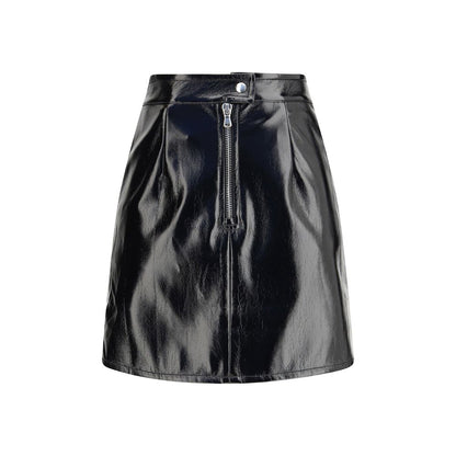 Black Cotton Mini Skirt