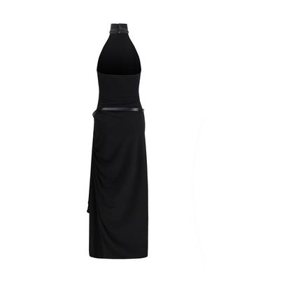 Black Polyester Cocktail Dress