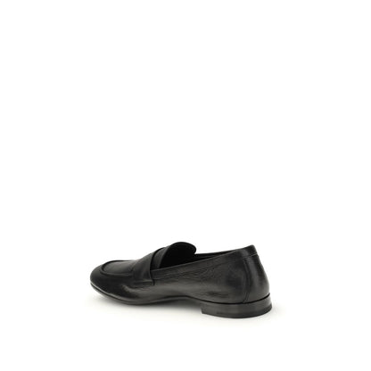 Black Calf Leather Bos Taurus Slip-On Loafers