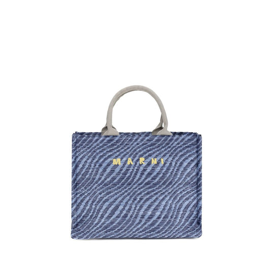 Blue Fabric Shoulder Bag