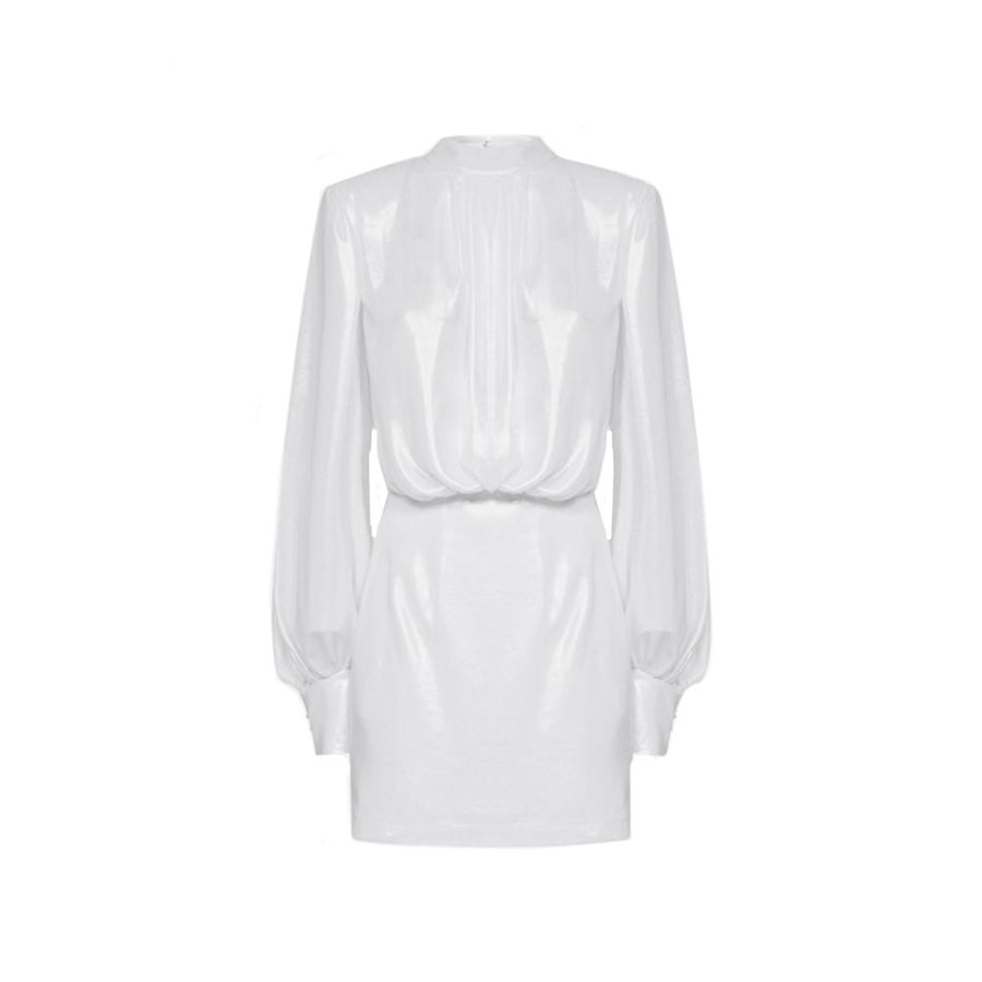 White Polyester Casual Dress