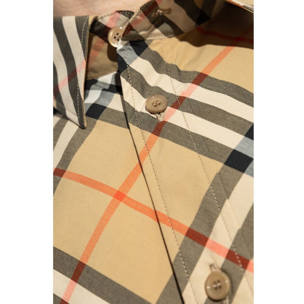 Brown Cotton Pattern Shirt