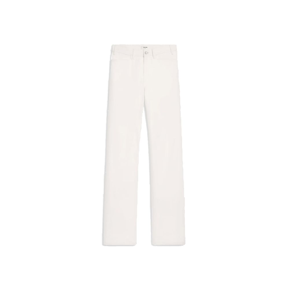 White Cotton Straight-Leg Jeans