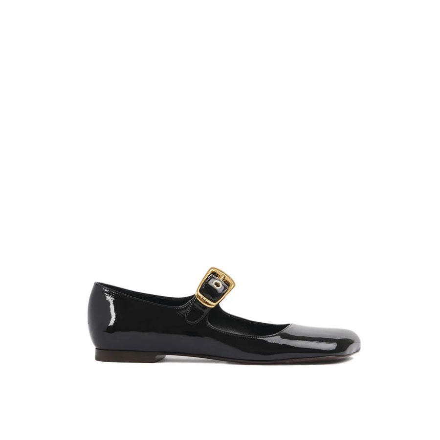 Black Calfskin Ballet Flats