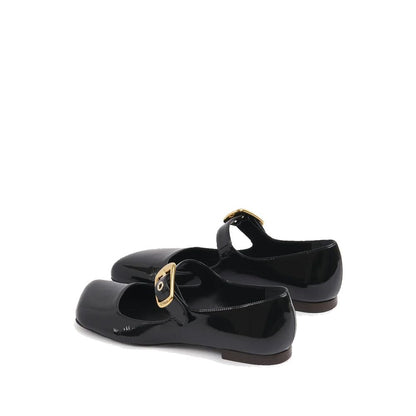 Black Calfskin Ballet Flats