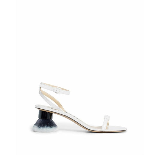 White Lamb Leather Strap-On Sandals