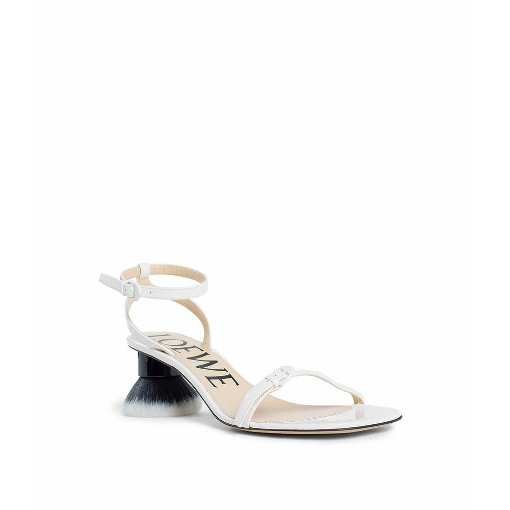 White Lamb Leather Strap-On Sandals