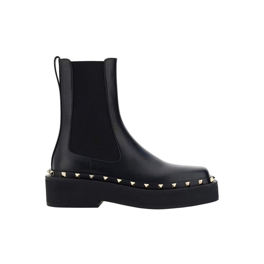 Black Calfskin Flat Boots