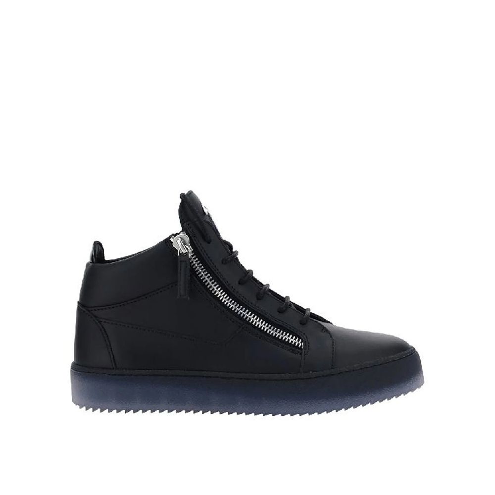 Black Calfskin High Top Sneakers