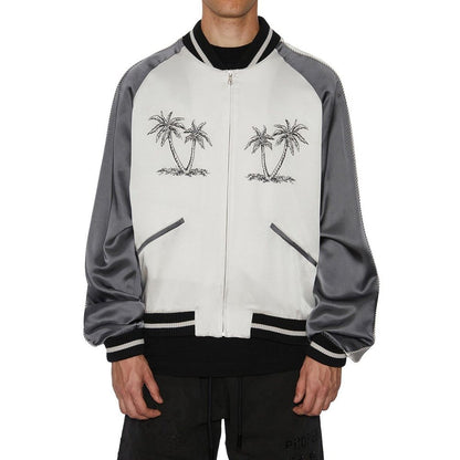 Gray Acetate Bomber