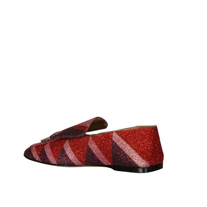 Multicolor Fabric Slip-On Loafers