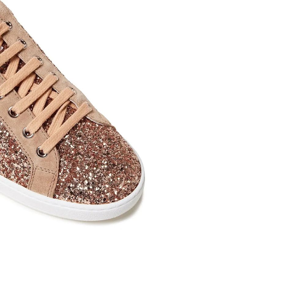 Rose Gold Fabric Low Top Sneakers