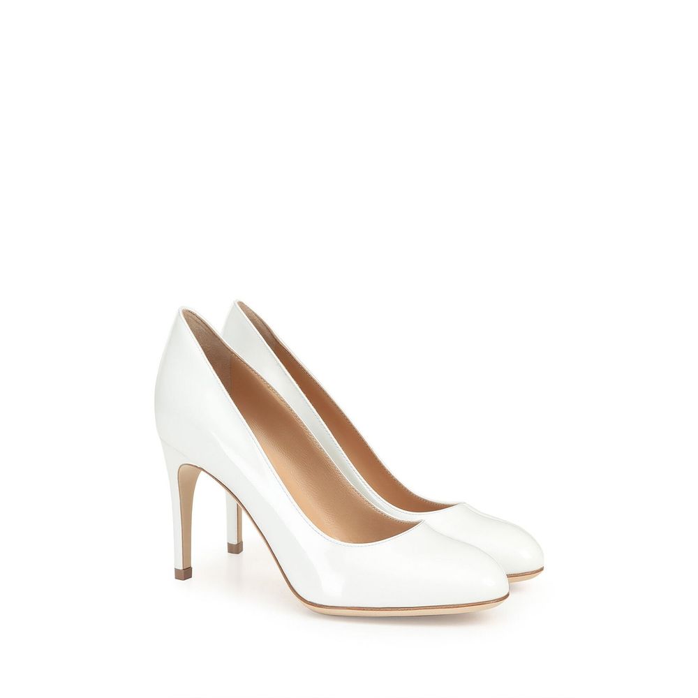 White Calfskin Pumps