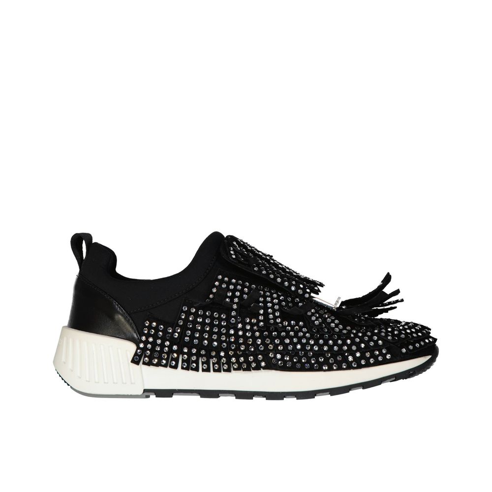 Black Fabric Athletic Sneakers