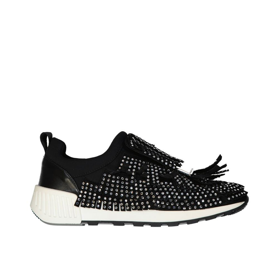 Black Fabric Athletic Sneakers