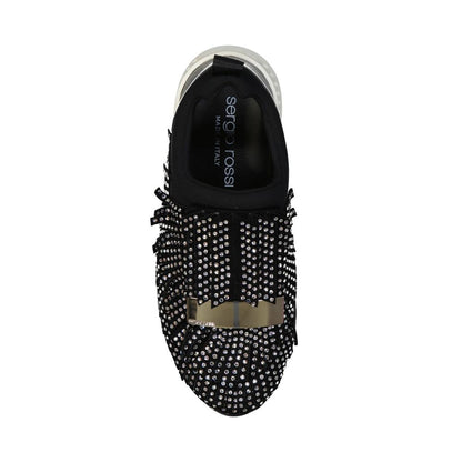 Black Fabric Athletic Sneakers