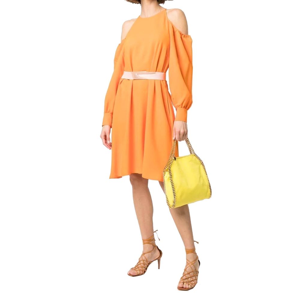 Orange Viscose Casual Dress
