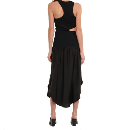 Black Silk Casual Dress