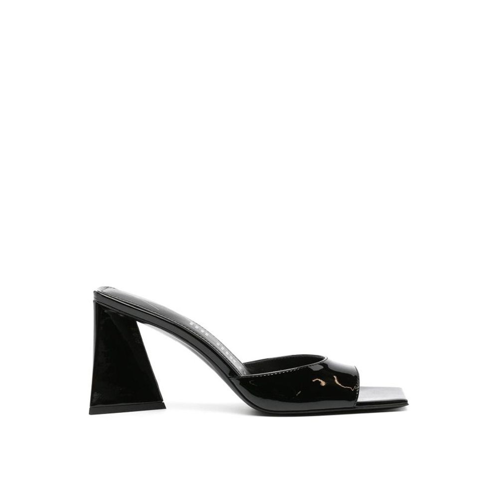 Black Calfskin Platform Sandals