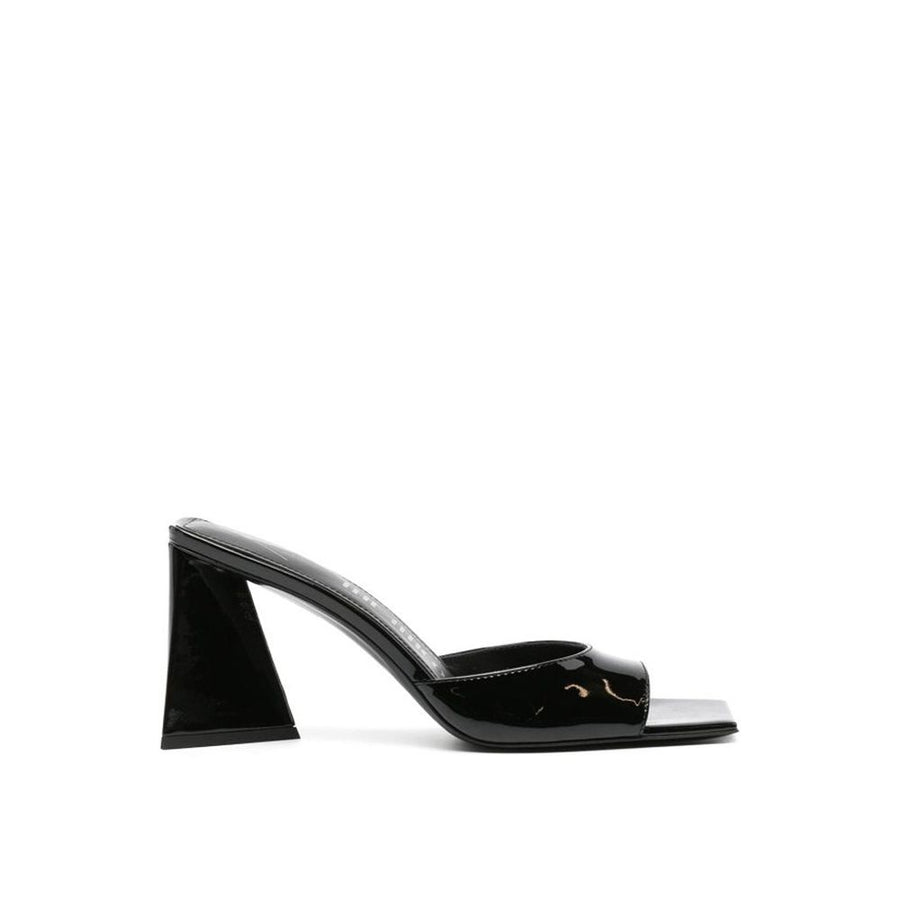 Black Calfskin Platform Sandals