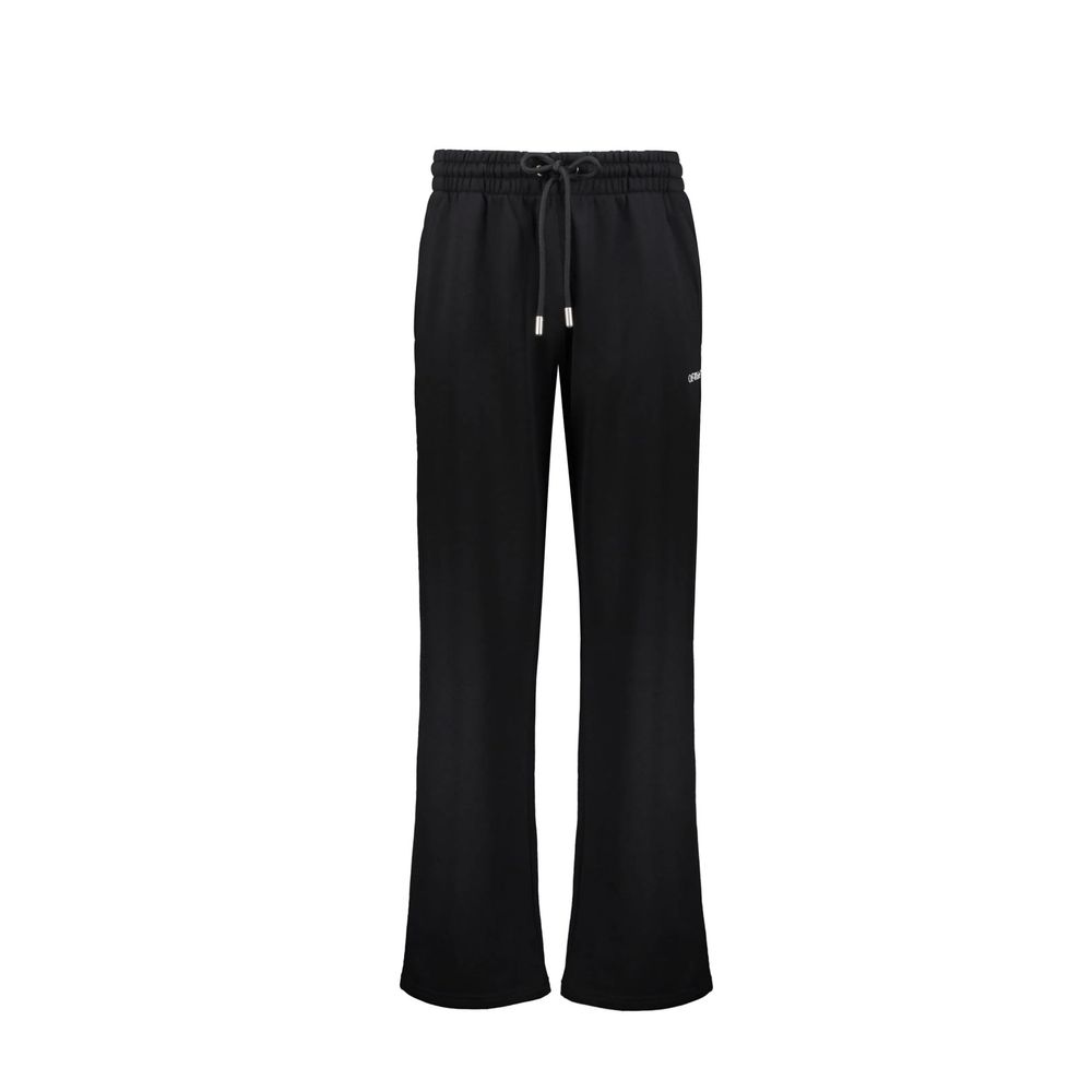 Black Cotton Casual Pants