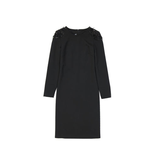 Black Elastane Casual Dress