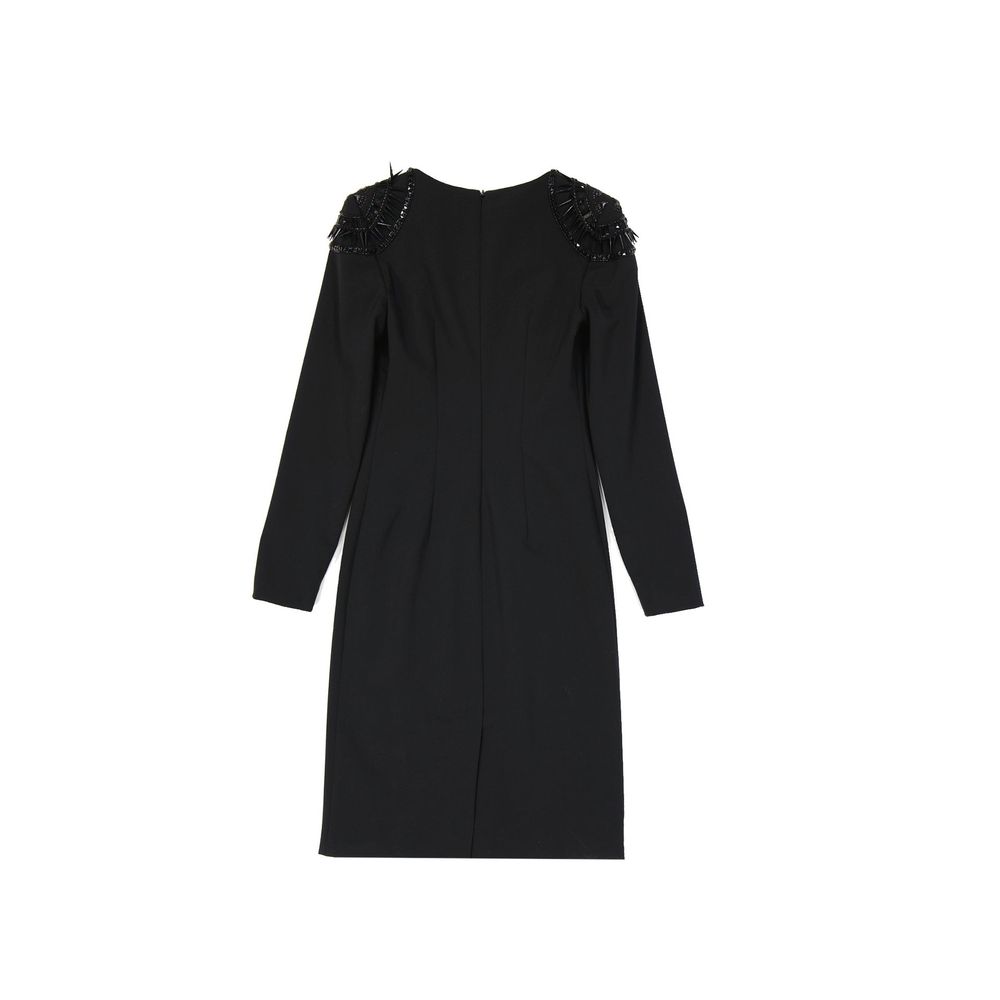 Black Elastane Casual Dress