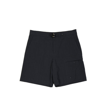 Black Cotton Bermuda Shorts