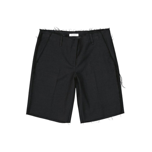 Black Virgin Wool Bermuda Shorts