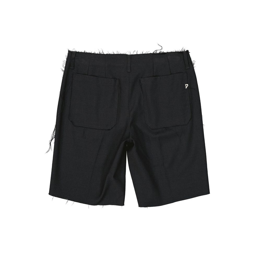 Black Virgin Wool Bermuda Shorts