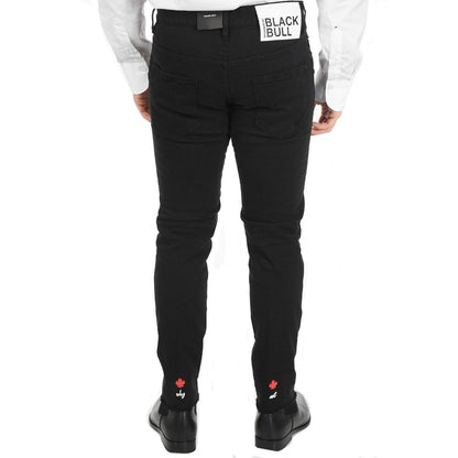 Black Cotton Skinny Jeans