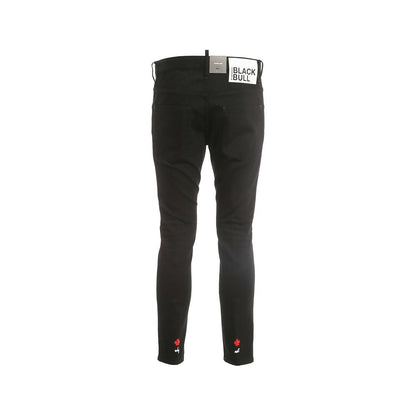Black Cotton Skinny Jeans
