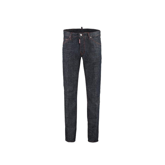 Blue Cotton Skinny Jeans