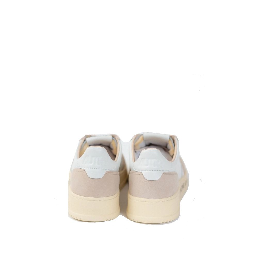 White Goatskin Low Top Sneakers
