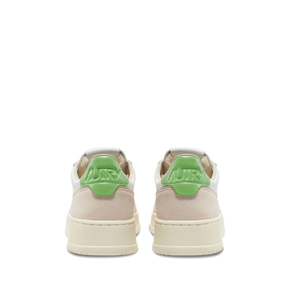 White Leather Low Top Sneakers