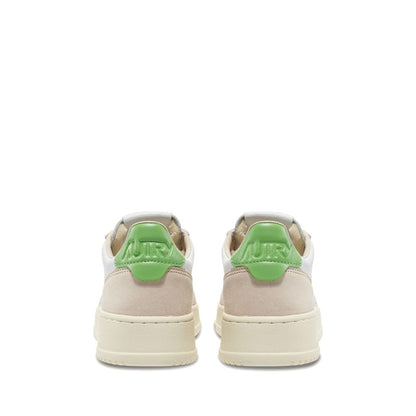 White Leather Low Top Sneakers