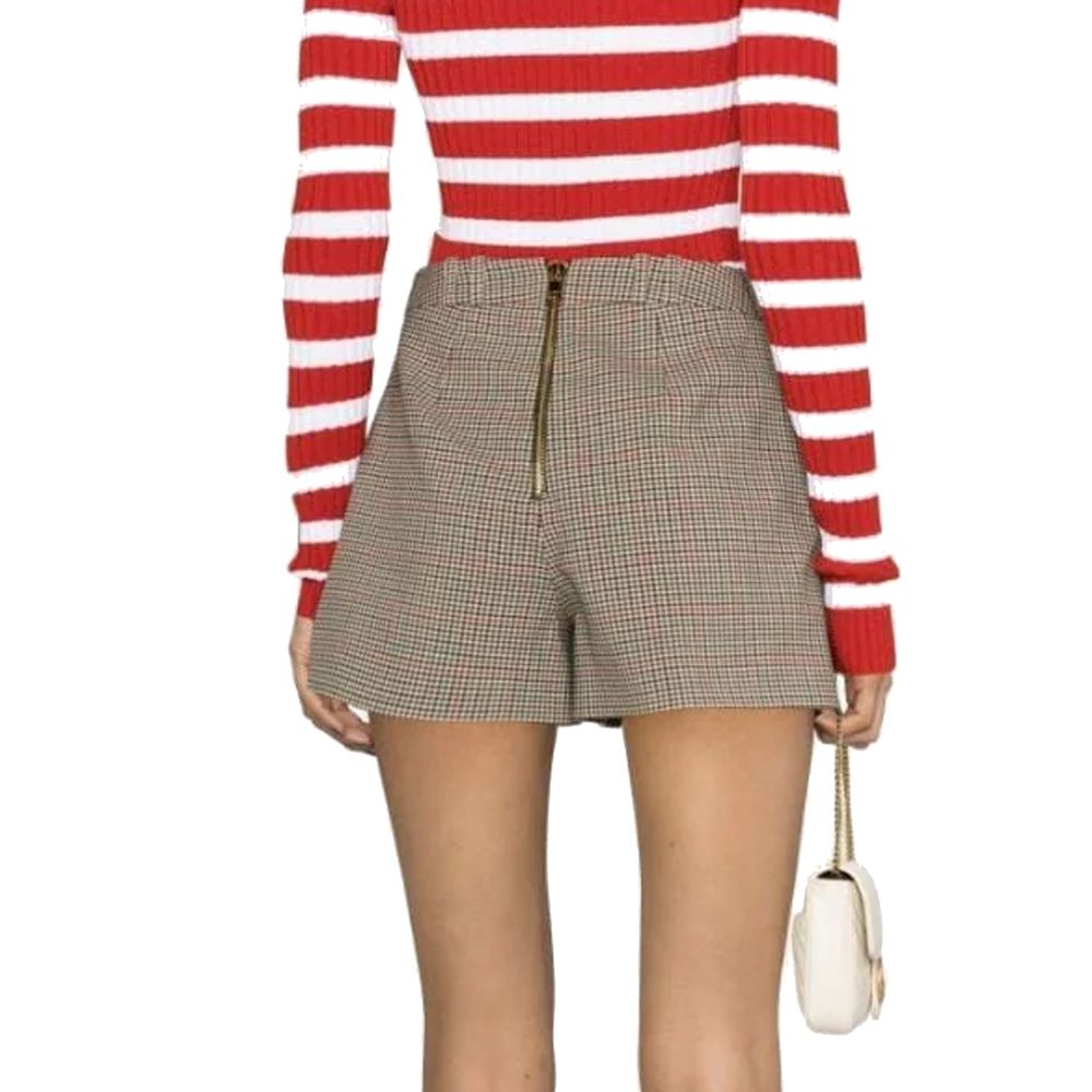 Beige Polyester Short And Mini Shorts