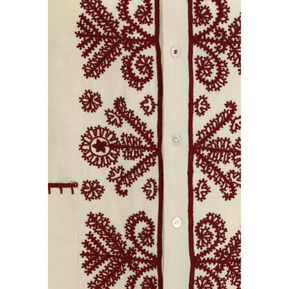 Cream Hemp Pattern Shirt