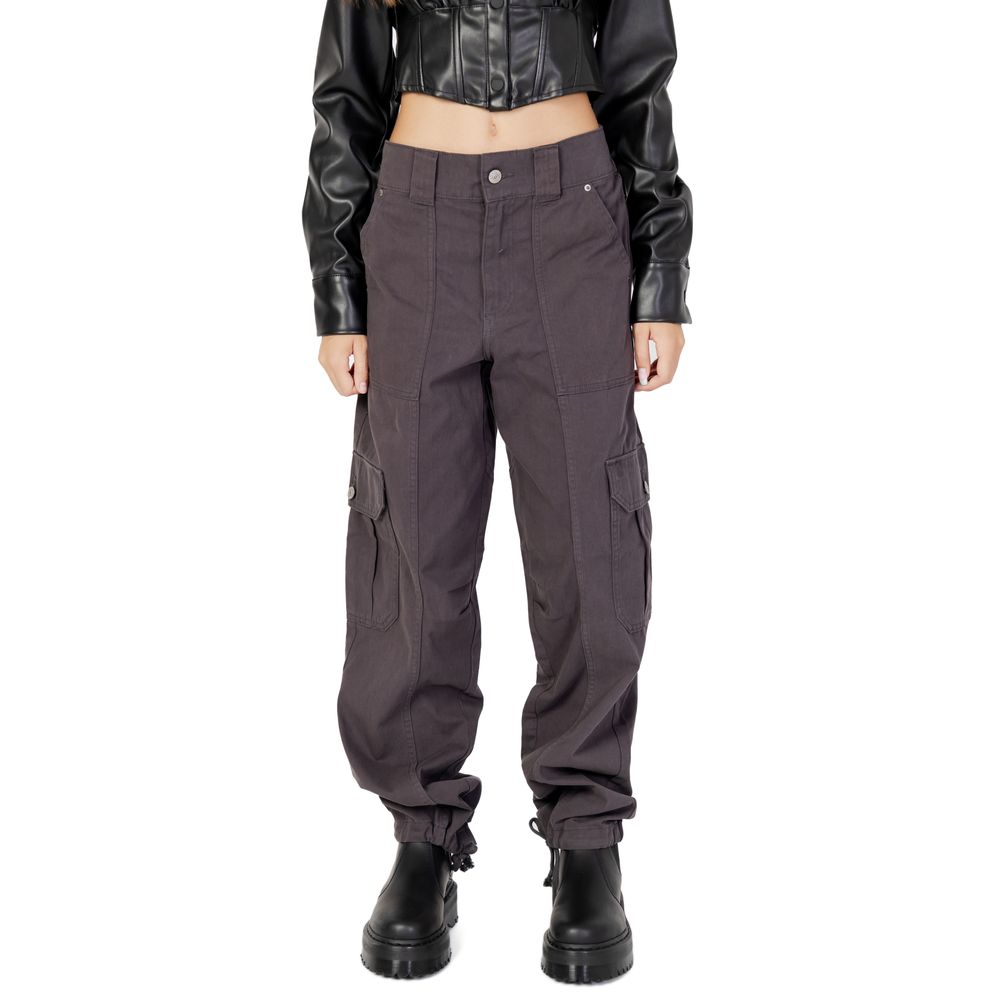 Gray Cotton Cargo Pants