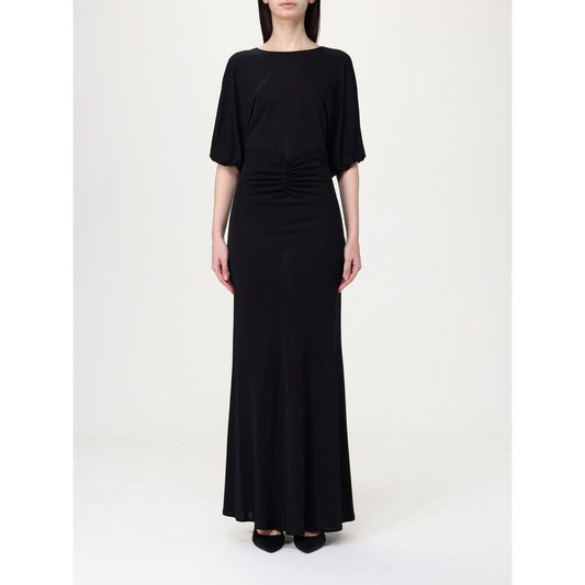 Black Elastane Casual Dress