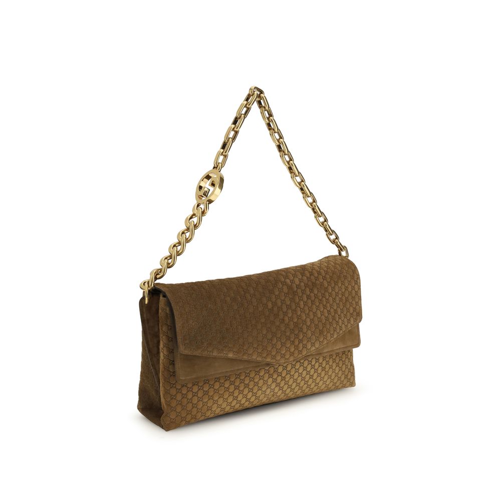 Beige Suede Leather Handbag